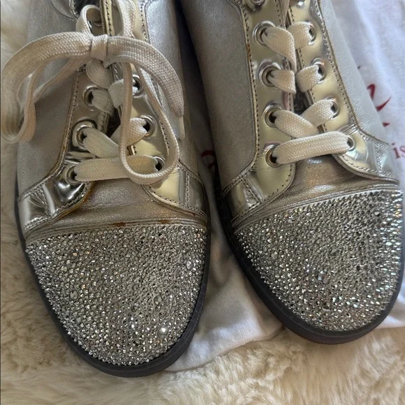 Christian Louboutin Silver Glitter Sneakers - Picture 5 of 6